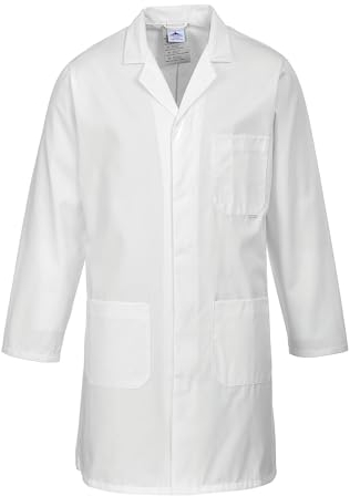Portwest 2852 Standard Lab Coat Hard Wearing Workwear Lab Coat White, Large