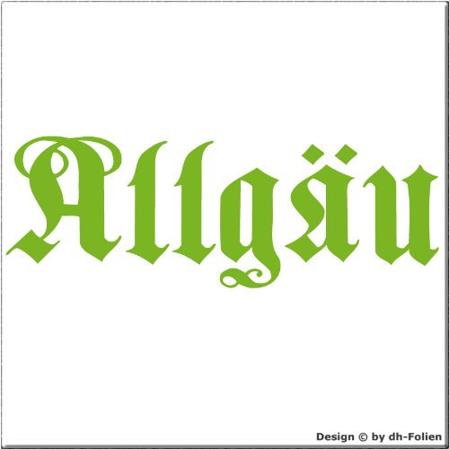 cartattoo4you® AH-00552 | ALLGÄU - Fraktur/Altdeutsche Schrift | Autoaufkleber Aufkleber Farbe apfelgrün, in 24 Farben erhältlich, glänzend 57 x 20 cm in Premium - Qualität Waschstrassenfest