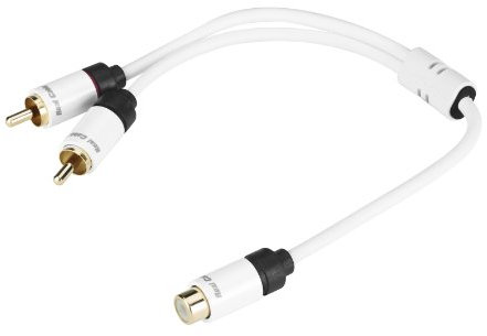 Real Cable YRCA -1/0M20 Câble RCA Double Blindage 1 m Blanc