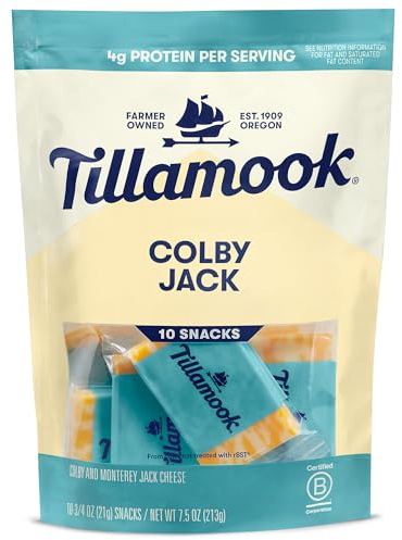 Tillamook Colby Jack Cheese 3/4 oz Snack Portions, 10 Ct (Packaging May Vary)