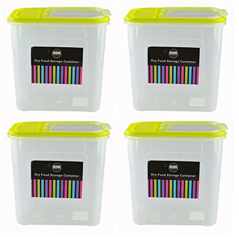 Royle Dry Food Storage Container Green Great For Cereal and Food Storage 2L Capacity (PACK of 4)