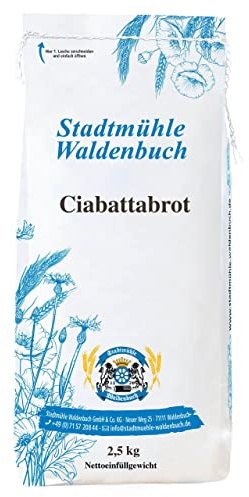 Stadtmühle Waldenbuch Ciabattabrot Brotbackmischung, feinste Bäckerqualität, 2,5 kg