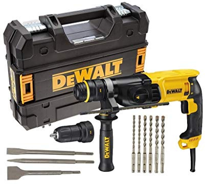 Dewalt - Perforadora sdsplus 800 w – portabrocas + mango + maletín de transporte + 3 cinceles + 3 brocas – d25134kp