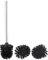 BadeStern Aufstell-WC-Bürste: Bürsten-Stiel und 3 Wechsel-Aufsätze mit Ø 8 cm, Edelstahl/schwarz (Toilettenbürste mit Boden-Halter, Bodenstehende Klobürste, Toilette)