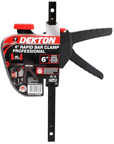 Dekton Rapid Bar Clamp Professional-High Clamping Pressure| Quick-release Mechanism| Durable & Strong Grip| Abs Handle And Rotation Button| Converts From Clamp To Spreader In Seconds| 45kg Clamp Force