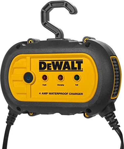DEWALT DXAEWPC4 Fully Automatic 4 Amp 12V Waterproof Battery Charger/Maintainer with Cable Clamps