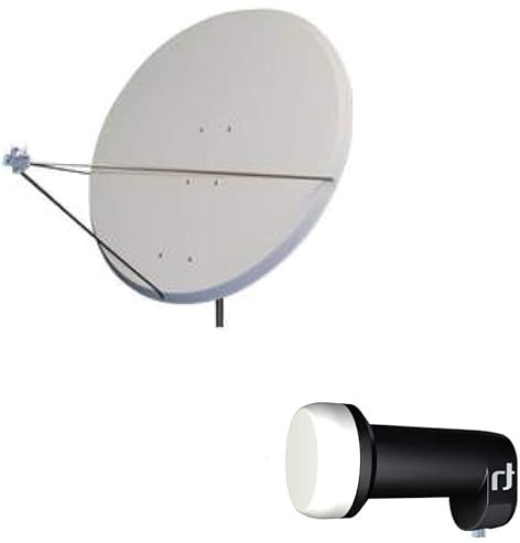 Parabole Satellite Aluminium Gris Clair 125cm Livre avec Un LNB Single Haute Gamme INVERTO Black 01db High Gain 70 DB