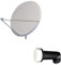 Parabole Satellite Aluminium Gris Clair 125cm Livre avec Un LNB Single Haute Gamme INVERTO Black 01db High Gain 70 DB