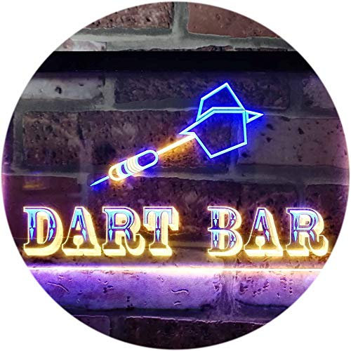 ADVPRO Dart Bar Club VIP Beer Pub Dual Color LED Barlicht Neonlicht Lichtwerbung Neon Sign Blau & Gelb 300 x 210mm st6s32-m0118-by