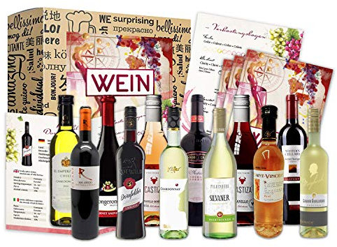 BOXILAND® Wein Geschenk Set [ERSTKLASSIGES WEINPROBE SET] - Weingeschenke für Frauen & Männer - Weinset Geschenk - Rotweine & Weißweine Set Geschenkbox - Wine Tasting Set Weinpaket Box (12x 0,25l)