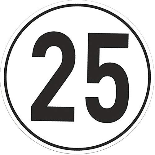 iSecur 25 km/h Sticker I Tamaño Ø 20 cm I Sticker de velocidad I kfz536