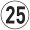 iSecur 25 km/h Sticker I Tamaño Ø 20 cm I Sticker de velocidad I kfz536
