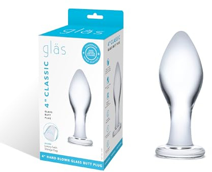 Glas Classic Glass Butt Plug in Clear, (GLAS-156)