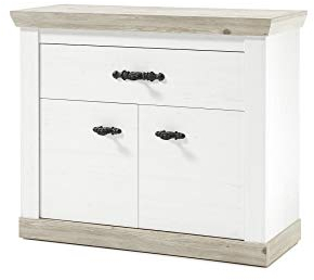 Beauty.Scouts Kommode Anrichte Kiruna II Pinie weiß Nachbildung Oslo Pinie 107x89x45cm Deelenkommode Aufbewahrung Flurkommode