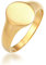 Kuzzoi Siegelring Herrenring oval matt, massiv 12 mm breit in 925 Sterling Silber vergoldet, Basic Silberring gelbgoldfarben, Ring für Männer in der Ringgröße 56, 0602962120_56