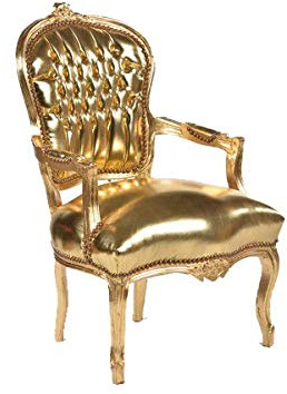 arterameeferro Sessel Barock Luis Farbe Gold Bezug Luxury