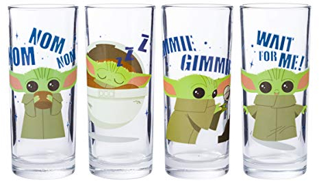 Silver Buffalo Star Wars SWM52361 Mandalorian Gimmie Nom Trinkglas-Set, mehrfarbig, 284 ml