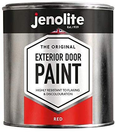 JENOLITE Garage & Exterior Door Paint - Red - 1 Litre - Suitable for Metal & Wood Doors & Garage Doors (RAL 3020)