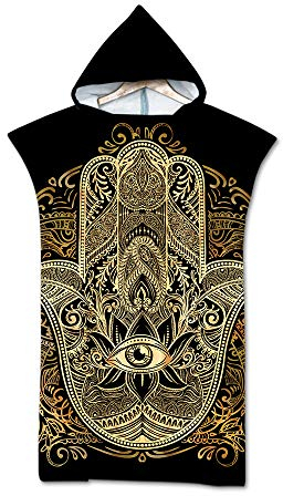 Proumhang Umkleidehilfe Handtuch Poncho Bademantel Herren Damen Surf Poncho Mikrofaser Badeponcho und Poncho Handtuch 75cm x 110cm Stil 20