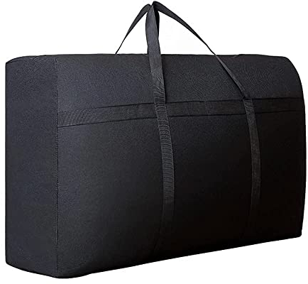 WANTING Große 180L wasserdichte Aufbewahrungstasche aus Oxford-Stoff für Steppdecken und Kleidung, Waschbar, Reisegepäck (100 x 60 x 30 cm, Schwarz)