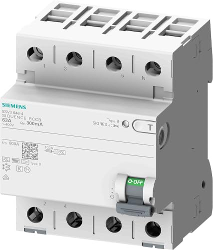Siemens SENTRON FI-Schutzschalter, 4-polig, 40A, 30 mA Typ A SENTRON UKCA, CE, VDE, EAC