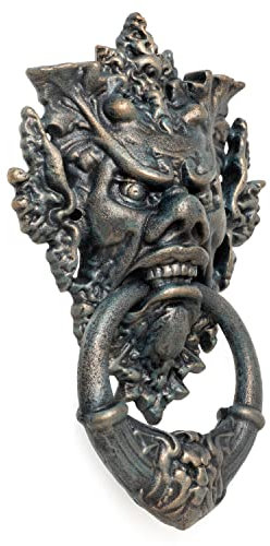 Moritz Türklopfer Teufel Devil Messing Antik Stil Gusseiesen Rustikal Türklingel Door Knocker Barock Türglocke Haustür Türdekoration Türgong