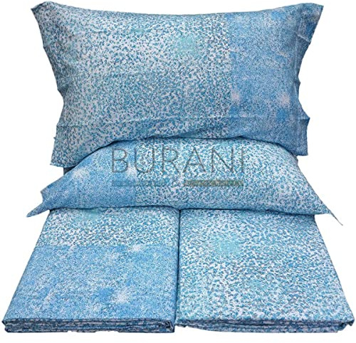 Caleffi Serenity Bettwäsche-Set Flanell, geometrisch, für Doppelbett, hellblau