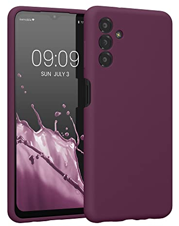 kwmobile Handyhülle kompatibel mit Samsung Galaxy A13 5G Hülle - gummierte Handy Case aus Silikon in Bordeaux Violett