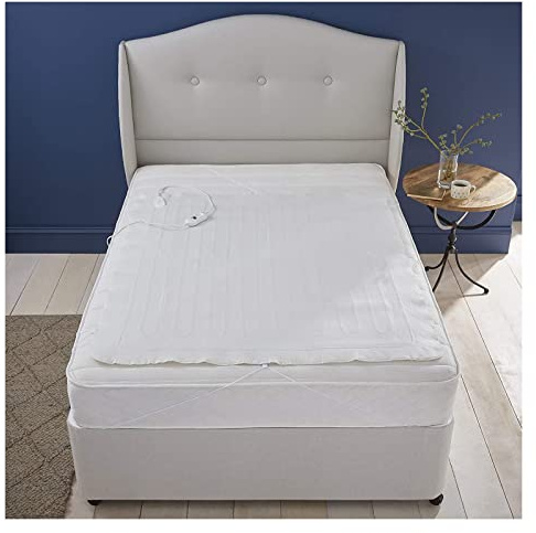 Electric Heated Blanket, Super Cosy Fleece Mattress Throw Pad, Under Bed Comfort, Detachable Controller, 3 Heat Settings Coverlet, Mantle, Easy Care, Machine Washable (Single)