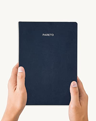 Pareto Planer (undatiert) – Perfekt organisiert Ziele erreichen, Produktivität steigern, gute Gewohnheiten entwickeln | Buchkalender, Wochenplaner, Tagesplaner, Erfolgsjournal, Organizer | Navy