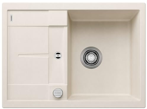 BLANCO METRA 45 S Compact | Granitspüle aus SILGRANIT softweiß | Einbauart: Einbau von Oben | reversibel | für 45 cm breite Unterschränke | Großes Becken | Reinigungsfreundliche Öberfläche
