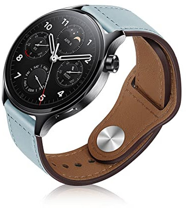 ToVioc 22mm Correa Compatible con Xiaomi Watch S4/S4 Sport/S3/S1 Pro, Correa de Repuesto de Cuero Adecuada para 46mm of Huawei Watch GT 6/GT 6 Pro/GT 5/GT 5 Pro, Ultimate 2/1 - Azul