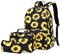 Imyth Backpack for Teen Girls School Gift Bookbag Lunch Box Pencil Bag 3 in 1 Set, Sunflower, L, School
