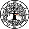 Dekory Orologio da Parete Albero della Vita in metallo Nero, Orologio da Parete Industriale Silenzioso, Albero della Vita Pendoli Decorativi Industriali, Cucina, Ufficio