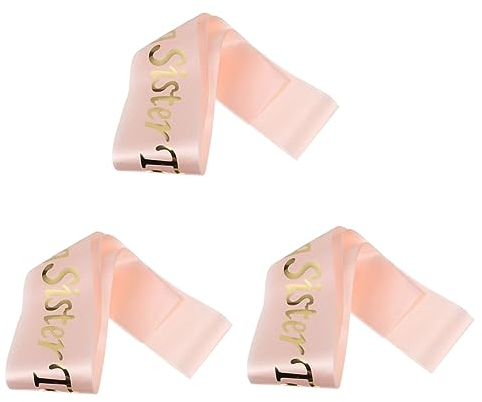 ABOOFAN 3st Baby Schultergurt Babydusche Baby Dusche Platten Baby-dusche-schärpe Geburtstag Prinzessin Schärpe Babypartybevorzugungen Für Mädchen Partyzubehör Schmücken Mutter Bilden Satin