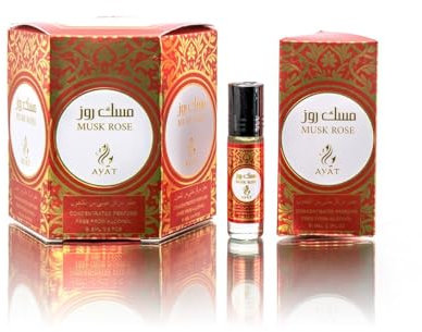 AYAT PERFUMES - 6 x 6 ml – Duftöl für Männer & Frauen – lang anhaltend und komfortabel (Musk Rose)