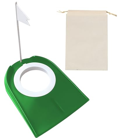Ensemble de Putting de Golf - Tasse, Sac Non Tissé, Machine d'Aide, Coupe de Trou et Drapeau