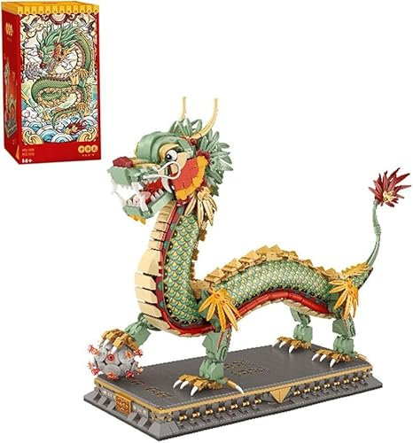 KeKeDuo Technik Auspicious Dragon Bausteine Modell, 1416 Klemmbausteine Verheißungsvoller Drachen ModellBausatz Konstruktionsspielzeug Nicht Kompatibel mit Großen Marken