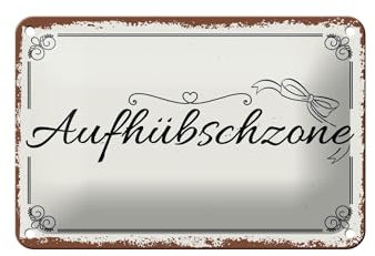 Blechschild 18 x 12 cm Friseur Kosmetik: Aufhübschzone - DekoNo7