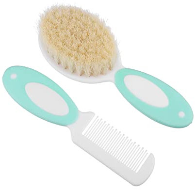 BESTonZON 2stücke Haarbürste Und Kamm Set Natürlicher Wolle Sanfte Pflege Für Kleinkinder Für Neugeborene Und Kleinkinder Leichte Und Handliche Anwendung