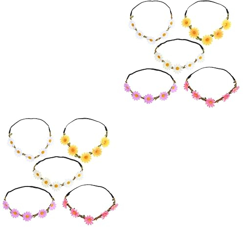 HAPINARY 10 Stk Girlande Stirnband Sonnenblumen-Stirnband für Frauen Blumenkranz-Stirnband ausgefallene weihnachten weichnachts Tiara margerite kopfbedeckung Seidentuch