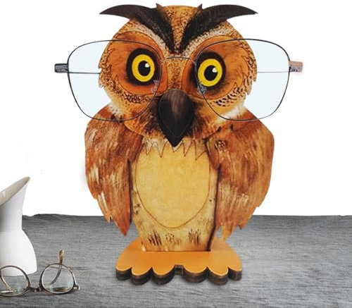 Eulen-Brillenhalter – Eulenförmiger Brillenständer aus | Brillenhalter Ständer Eule | Nachttisch-Display | Brillenständer zum Aufbewahren Ihrer Brille, um Kratzer oder Quetschungen der