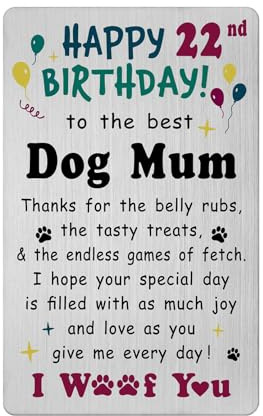 Richesele Geburtstagskarte zum 22. Geburtstag für die Mutter mit Hundemotiv – Geburtstagskarte zum 22. Geburtstag von Hunden an Mama – Geschenke vom Hund