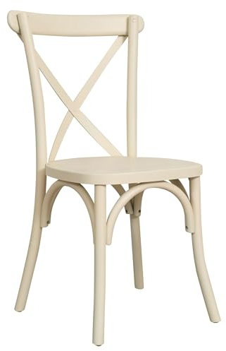 Biscottini Silla de cocina vintage de madera de fresno, 42 x 43 x 88 cm (largo x ancho x alto) – Sillas de comedor – Sillas de comedor de madera – Sillas de salón acabado blanco Cross
