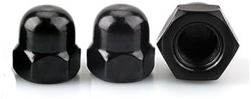 M6 Black Acorn Cap Nuts,Stainless Steel 304 (18-8) M6-1.0 Acorn Nuts,Black Finish,25PCS