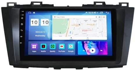 Car Reversing Image GPS Navigation Machine, 9 Inch Big Screen Android 12 Car Multimedia DVD Radio Audio Player for Mazda 5 2010 2011 2012 2013 2014 2015