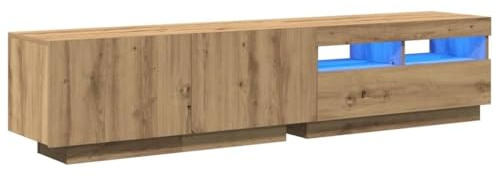 HETFTJN Tavolo Tv Mobile Porta Tv Mobile Giradischi Madie Moderne Soggiorno - Mobile Porta TV con LED Artigianale 180x35x40 cm Multistrato per Camera Degli Ospiti Camera Da Letto Soggiorno