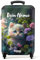 NoBoringSuitcases.com® Kinderkoffer - Koffer Kinder - Hartschalenkoffer Kätzchen - Koffer Lila Blumen - Reisekoffer - Trolley Kinder - 55x40x20 - Handgepäck - Fotokoffer - Personalisiert