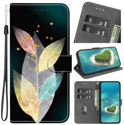 Ucikov Case for Apple iPhone 15 Plus, Leather Flip Case with Animal or Flower or Butterfly Design Shockproof Purse Pocket for Apple iPhone 15 Plus, Colourful -7