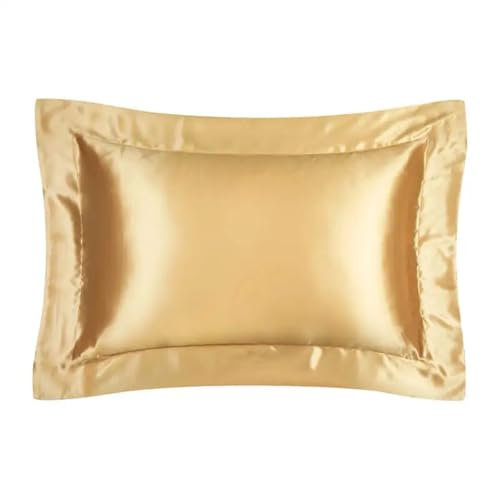 UZAMIRLEX Satin-Kopfkissenbezug für Haare und Haut, Doppelseitiger Reiner, echter, natürlicher Maulbeer(Peanut)
